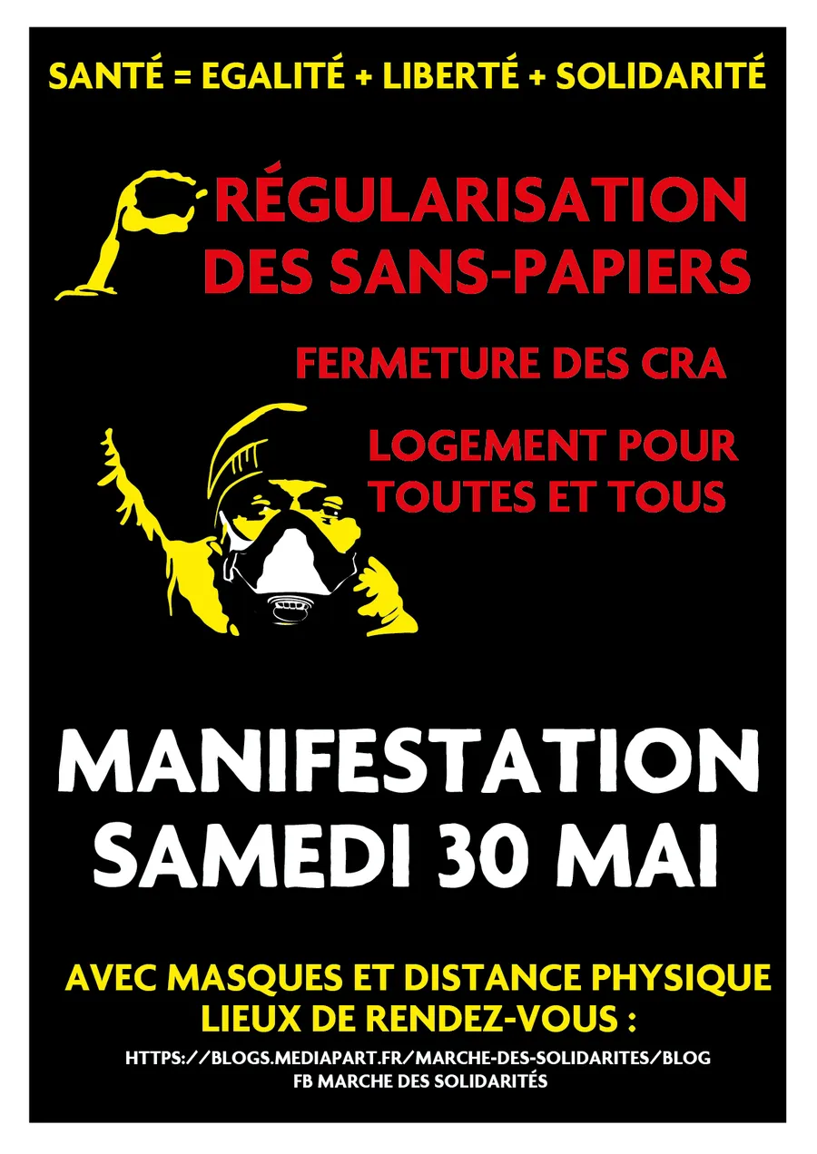 T40.  Samedi 30 mai en Régions et à Paris, manifestations pour la régularisation des sans-papiers... Tous les rendez-vous ici