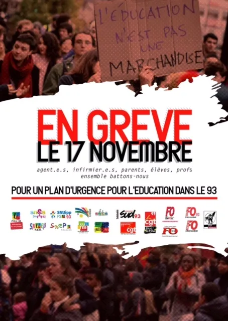 En Seine-St-Denis, mardi 17 novembre, c'est grève. En Savoie, le covid, c'est la faute aux profs.